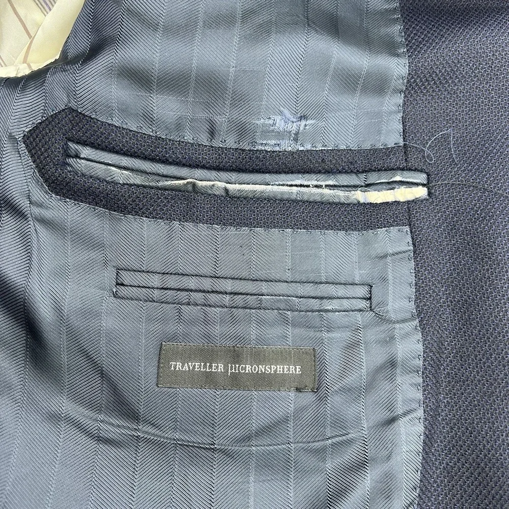Ermenegildo Zegna Su Misura Pure‎ Wool Navy Pinstripe Jacket Blazer 42R